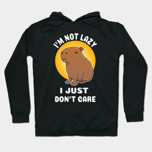 I'm not lazy I just don't care Capybara Cartoon Hoodie
